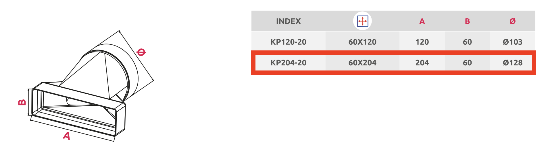 łącznik p.zmiennych Awenta 204x60